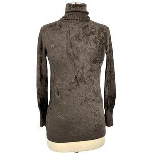 Transit Par Such Velvet Turtleneck Sweater Brown Size M Long Sleeve Lightweight